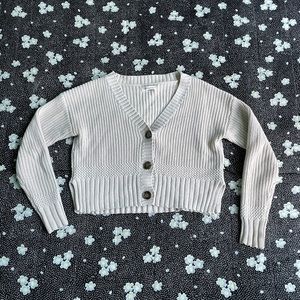 Cropped knit cardigan